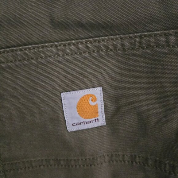 Carhartt Rugged Flex Relaxed Fit Canvas Work Shorts Burnt Olive Size 46 - Picture 5 of 8